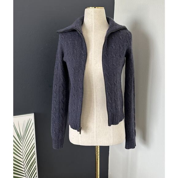 Ralph Lauren Black Label Cashmere Full Zip Cardigan Quite Luxury Preppy Y2K - Picture 3 of 12